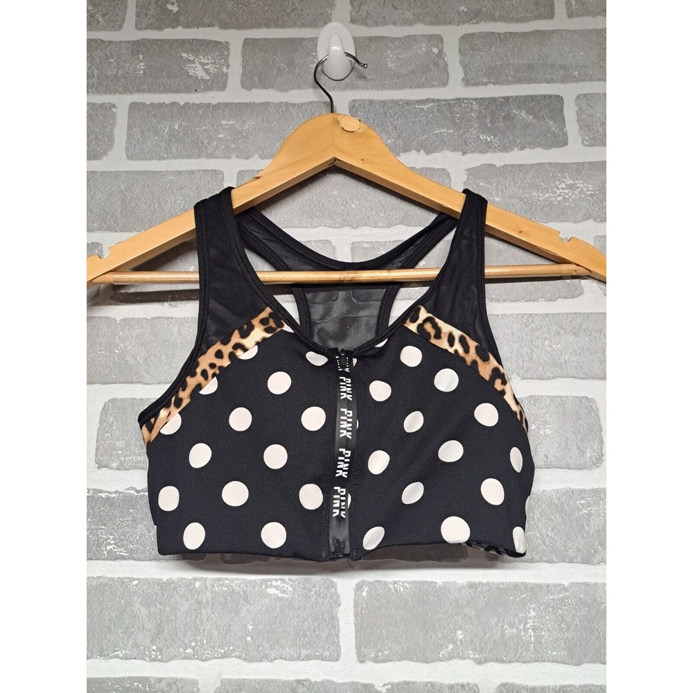PINK Victorias Secret Ultimate‎ Unlined Leopard Sports Bra Womens Size  Small